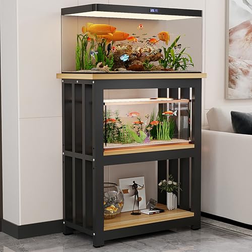 Multi-Tier Steel Fish Tank Stand Cabinet for 12-20 Inch Aquariums, Adjustable Reptile Terrarium Rack & Storage Shelf for Home Office, Durable & Stylish Design - color: #D, size: 50x30x100cm/20x12x39in