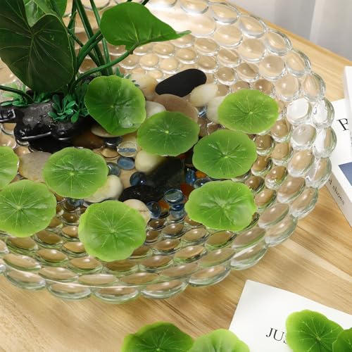 SEWACC 30pcs Artificial Lily Pads Fake Lotus Leaves Aquarium Floating Plants Fish Tank Decorations Landscape Ornaments
