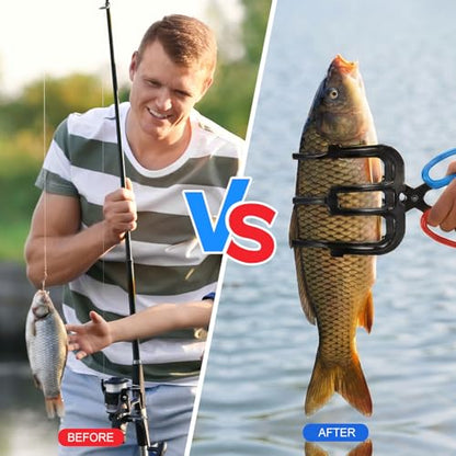 8 Pack Fish Grippers for Fishing Set, 4 x 2-Claw and 4 x 3-Claw Metal Fish Grabber Tools, Non-Slip Fishes Control Clamp for Freshwater Fishing, Crab, Dock, Boat and Tackle Box Use