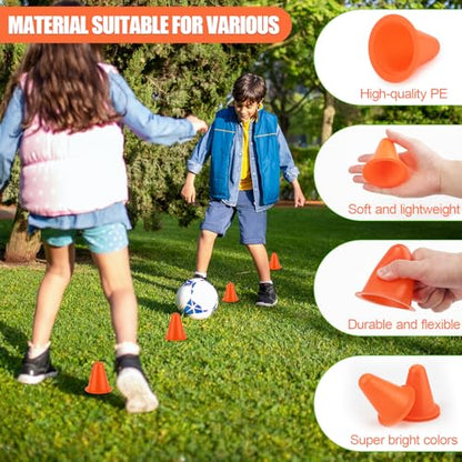 XIHIRCD 20pcs Soccer Cones, 3.15 Inch Mini Practice Cones Sports Cones - color: Orange
