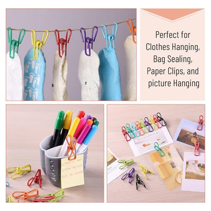 Mr. Pen- PVC-Coated Utility Clips, 2 Inch, 18 Pack, Colorful, PVC-Coated Steel Chip Bag Clips for Sealing Food, Paper Holder, Clothesline Clip for Laundry Hanging, Kitchen Bags, Clothes Pins