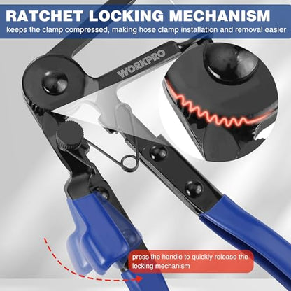 WORKPRO Flexible Hose Clamp Pliers, 27” Hose Clamp Tool Spring Clamp Pliers Automotive Clamp Removal Tool for Car Coolant Hose and Water Pipe