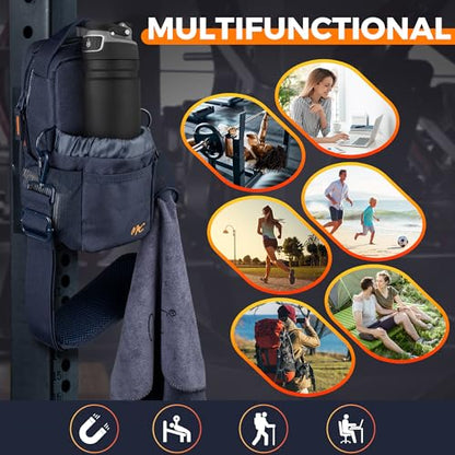 M2C® Premium Magnetic Gym Bag, Attaches to Gym Equipment, Holds 12 lbs