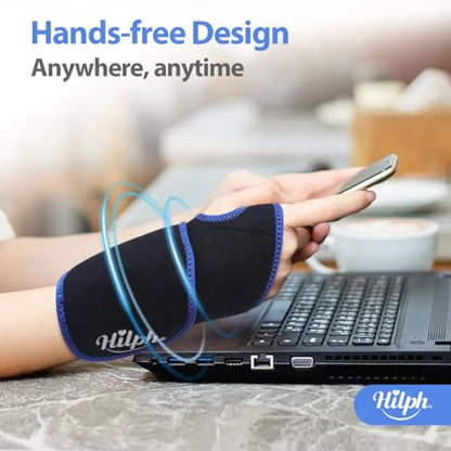 Hilph Wrist Ice Pack Wrap, Carpal Tunnel Relief Wrist Brace with Gel Pack | Reusable Hot Cold Compress for Hand Injuries, Arthritis, Tendonitis, Surgery Recovery, Post-Workout, Black - style: Black-1 Ice Pack