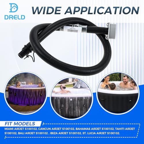 DRELD P6931 Lay Z Spa Hot Tub Air Inflate Inflation Hose Pipe Tube, Replacement for Coleman, Intex & Best-Way Portable Spa Pump, Saluspa Pure-spa, Massage Bath Tub