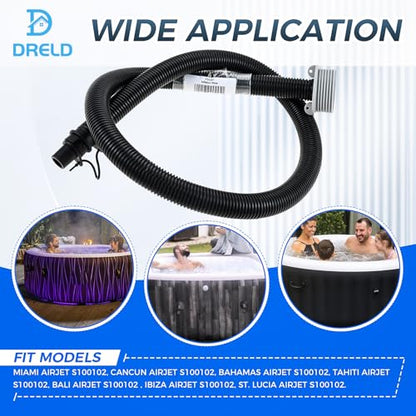 DRELD P6931 Lay Z Spa Hot Tub Air Inflate Inflation Hose Pipe Tube, Replacement for Coleman, Intex & Best-Way Portable Spa Pump, Saluspa Pure-spa, Massage Bath Tub
