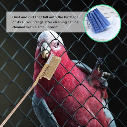 7-Piece Set Bird Cage Cleaner,Small Animal cage Cleaning Tool Wooden and Stainless Steel Cleaning Brush Long Handle Cleaning Brush Spatula Bird Cleaning Bird Drops Multipurpose Cleaning - color: 7a