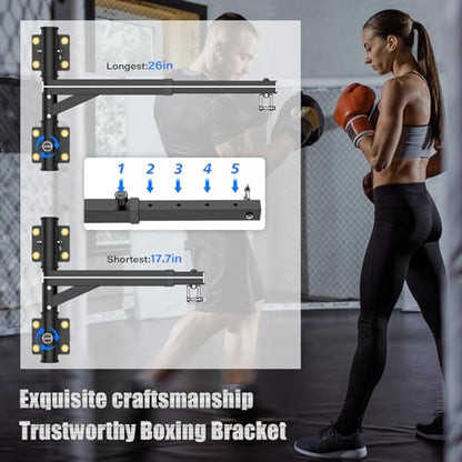 BaiYuan Heavy Bag Hanger - Adjustable Wall Mount Punching Bag Hanger - size: W:16"-26"