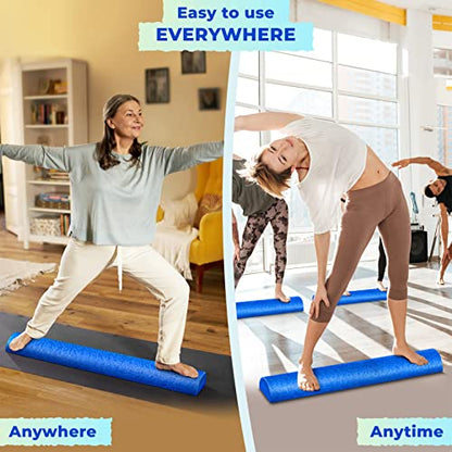 Yes4All High-Density EPP Half Round Back Roller Foam, Exercise Foam Roller for Yoga, Pilates & Stretching - 12, 18, 24, 36 inch - color: Blue, style: 36 inch