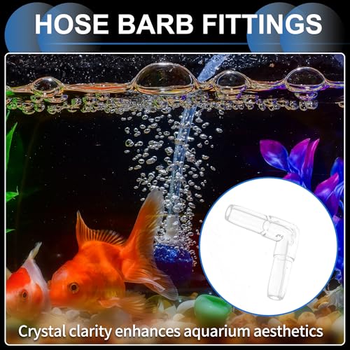Plastic Hose Barb Fittings, 3/16" L Shaped 2 Way Barb Fitting Plastic Clear, 10 Pcs Elbow L - style: Elbow L
