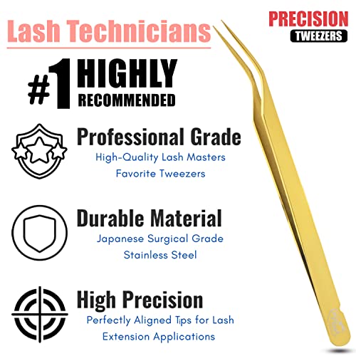 My Lash Tools New Isolation Lash Tweezers For Eyelash Extensions Best for Individual Isolation & Classic Lashes Japanese Stainless Steel Lightweight Precision Lashing Twisers (Gold) - color: Gold