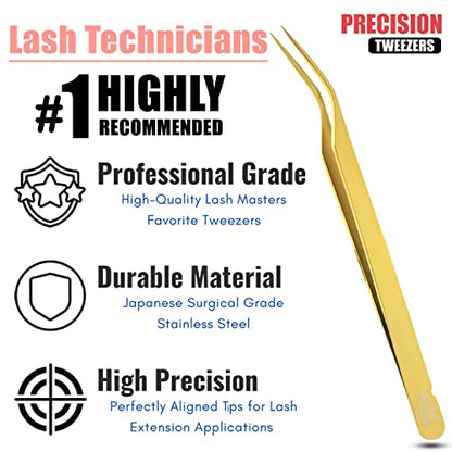 My Lash Tools New Isolation Lash Tweezers For Eyelash Extensions Best for Individual Isolation & Classic Lashes Japanese Stainless Steel Lightweight Precision Lashing Twisers (Gold) - color: Gold
