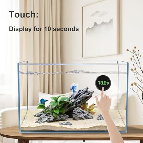 Aquarium Digital Thermometer Cordless Replaceable Battery LED Display Temperature Measurement Error ±0.9℉(US Patent Number:D1038779S)