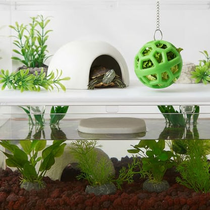 Turtle Toys for Aquatic Turtles, Tortoise Treat Foraging Toy Hanging Feeder Ball for Aquatic Turtle Tank Habitat Accessories