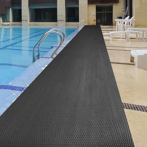 PVC Drainage Floor Mat Non-Slip Commercial Wet Area Mat for Outdoor and Indoor Restaurant Kitchen Bar Swimming Pool Splash Matting Water Drain Flooring Mat,Black, 3FTX10FT
