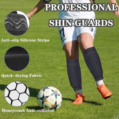 Soccer Shin Guards Pads for Youth Adult - color: White, size: X-Small