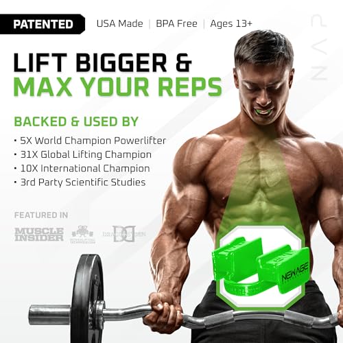 New Age Performance 6DS Weightlifting Mouthpiece, Increase Strength & Reps - color: Lime Green