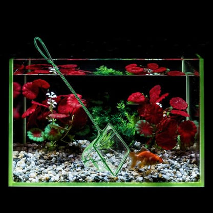 Toddmomy 8pcs Aquarium Fish Net Scoop Set with Fine Mesh Fabric 3-inch Plastic Handle Fish Tank Nets for Small Ponds and Aquariums and Tank Cleaning Accessories