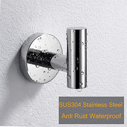 Nolimas Towel Coat Hook Polished Chrome SUS304 Stainless Steel Bathroom Clothes Cabinet Closet Sponges Robe Hook Wall Mounted Round Kitchen Heavy Duty Door Hanger 6 Packs - color: 6pcs Polished Chrome