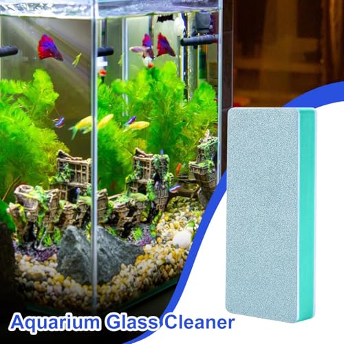 6 Pieces Aquarium Supplies Glass Cleaner Brush 9x4x1.2cm Scrubber Pad Aquarium Glass Cleaning Tool for Fish Turtle Tank