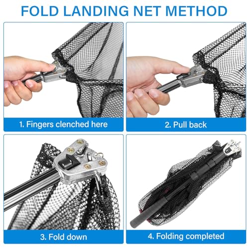 Portable Telescopic Fishing Net with Handle and Storage Bag