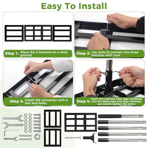 Lawn Leveling Rake, 45"x10" Stainless Steel Lawn Leveler with 76" Adjustable Handle, Heavy-Duty Yard Leveling Rake for Garden, Golf Course, Farm, Pasture, Professional Lawn Care Tool - style: 45"x10" Leveling Rake