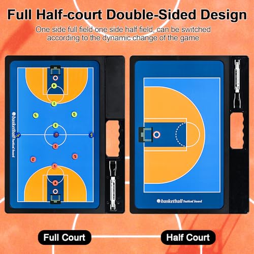Basketball Coaching Board, Double-Sided Magnetic Tactics Clipboard