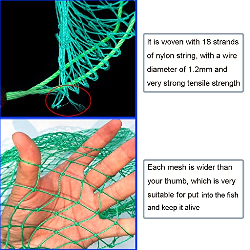 Fishing Net Bag Foldable Fishing Keep Net Diving Bag 4/5 Inch Mesh 35 Inch Length Fishing Net