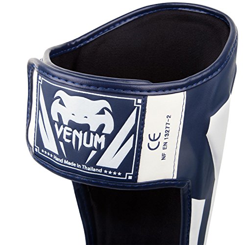 Venum Elite Standup Shin Guards - color: White/Navy Blue, size: Medium