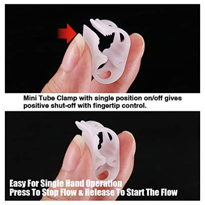 Swpeet 40Pcs 4 Sizes Plastic Tube Clamps Kit, Shut Off Hose Clamp Tube Clip Pipe Hose Flow Perfect for Control Wine Beer Bottle and Infusion Bottle