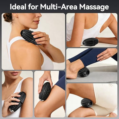Vibrating Massage Ball, Silicone Myofascial Massage Ball, Deep Tissue Roller for Back, Neck, Feet & Legs, Relieves Plantar Fasciitis, Portable Trigger Point Release Electric Massage Ball - color: Black