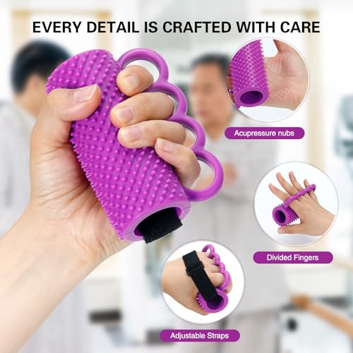 Hand Therapy Grip Ball for Hand Contracture & Stroke Arthritis Recovery - Exercise Strengthener for Weak Hands, Carpal Tunnel, Rehabilitation, Post-Surgery, Soft Squeeze Stress Relief Ball for Seniors - size: 1PC