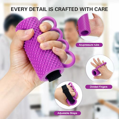 Hand Therapy Grip Ball for Hand Contracture & Stroke Arthritis Recovery - Exercise Strengthener for Weak Hands, Carpal Tunnel, Rehabilitation, Post-Surgery, Soft Squeeze Stress Relief Ball for Seniors - size: 1PC