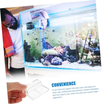 POPETPOP 4pcs Sturdy Acrylic Aquarium Cover Holders Practical Lid Racks for Tanks Supports for Fish and Turtle Tanks Easy to Install and Clean