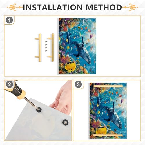Bathroom Vanity Tray Counter Organizer, Whale and Vibrant Tropical Fish Underwater Decorative Tray with Handles Countertop Storage for Bathroom Bedroom Kitchen Home
