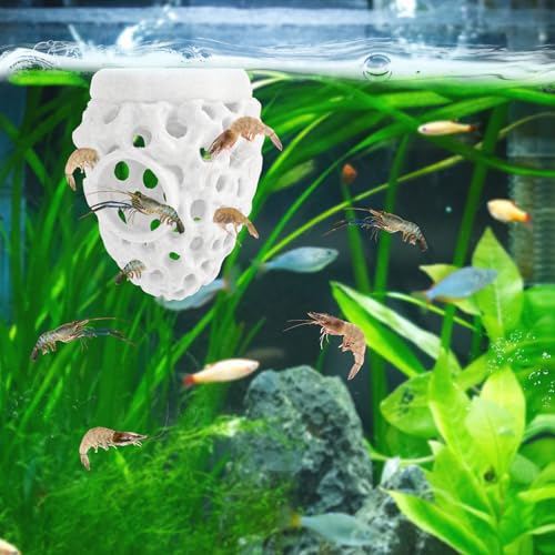 Shrimp Dome Hideout Ornament, Plastic Floating Betta Hide & Cave Funny Fish Tank Ornaments Cave for Shrimp Guppy Hiding Resting Aquarium Decoration Accessories