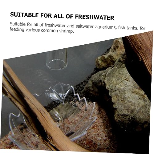 POPETPOP Fish Tank Feeding Bowl Leaf Shape Shrimp Dish Aquarium Feeding Tray Cup for Shop Use Convenient Shrimp Food Feeder