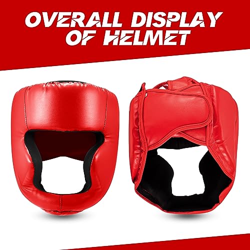 Jenaai 3 Pack Boxing Headgear for MMA, Kickboxing Muay Thai Sparring - color: Black, Red ,Blue