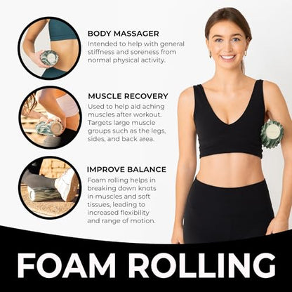 Oceanfoam Ripple Small Foam Roller for Physical Therapy (Hunter Marbled) - color: Hunter Marbled