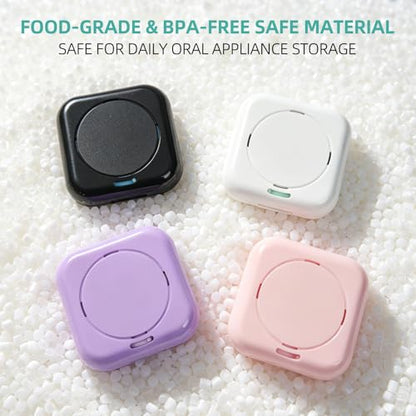 Retainer Case with Magnetic Closure & Vent Holes, Portable Aligner Case for Invisalign, Travel Retainer Holder (Square：Black)