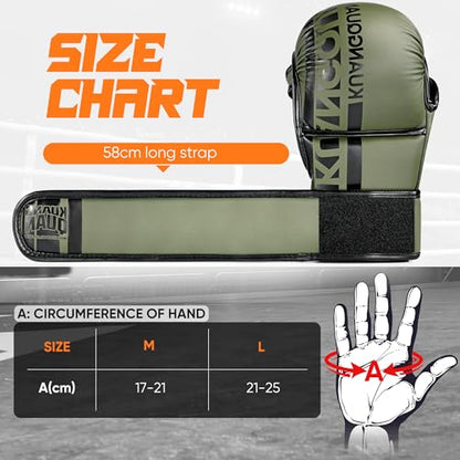 MMA Gloves for Sparring,Muay Thai,Training - color: Army Green, size: Medium