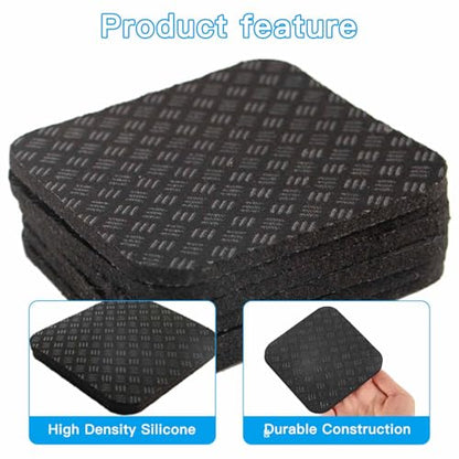 Non-Slip Treadmill Mat Pads, 4x4 Inch High Density Silicone Exercise Equipment Mat - Double-Sided Anti Vibration Pad for Treadmill, Walking Pad, Exercise Bike, Floor Protection - size: 6 PCS