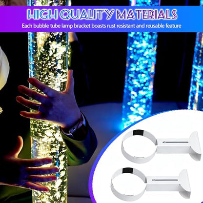 1 Pcs Sensory Bubble Tube Wall Bracket Extending 11 cm Diameter Wall Mounted Bubble Light Holder Water Floor Lamp Holder to Prevent Spillages and Keep Fish Aquarium Tank Stand Safe (White) - color: White