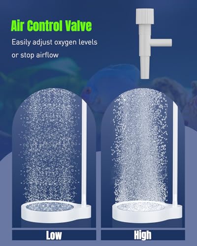 Pawfly Air Stone for Aquarium, 2" Fish Tank Bubbler, Fish Tank Air Stone, Aquarium Bubbler for Air Pump, Oxygen Bubble Diffuser for Bucket, Small Pond & Hydroponics, White