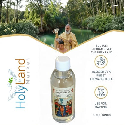 Blessed by Priest Certified Design Sealed Holy Water Bottle - Authentic From Jordan River for Baptism - Premium Water Bottle - Sacred for Spiritual Use (1, One Bottle) - color: One Bottle