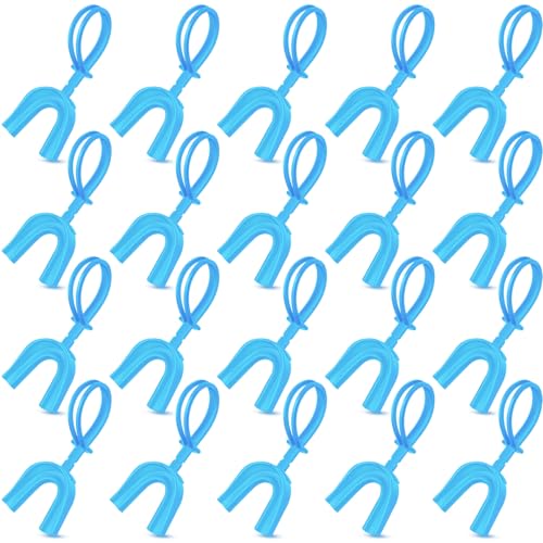 Dunzy 20 Pcs Football Mouth Guards with Strap Bulk - color: Blue, size: Adult