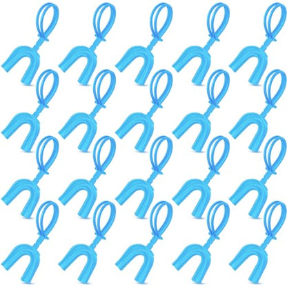 Dunzy 20 Pcs Football Mouth Guards with Strap Bulk - color: Blue, size: Adult