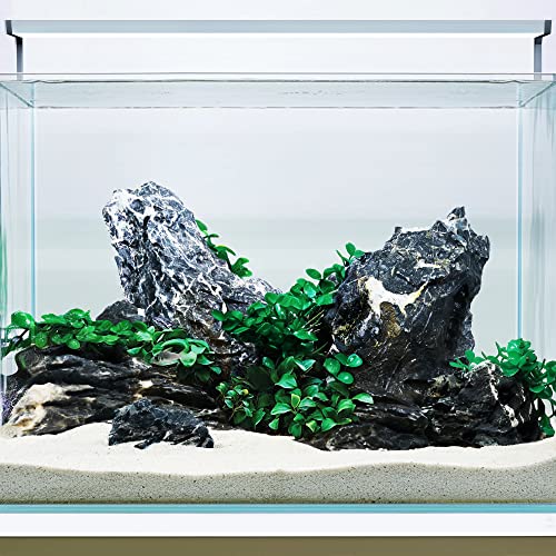 Dark SEIRYU Stones Natural Rocks(17lbs, 3~11 inches,7-8pcs) for Aquarium, Paludarium, Terrariums, Landscaping Rocks, Decorative Aquarium Rocks - size: 08 Dark Seiryu Stones(3-11inch,17lbs)
