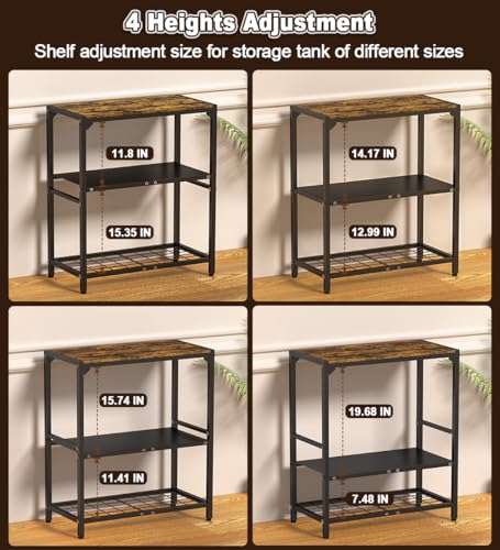20-30 Gallon Aquarium Stand, Fish Tank Stand with Adjustable 3-Tier Storage Shelf, Heavy Duty Reptile Breeder Turtle Tank Terrarium Rack Table for Home Office, 30" L x 12" W x 32.2" H, Black