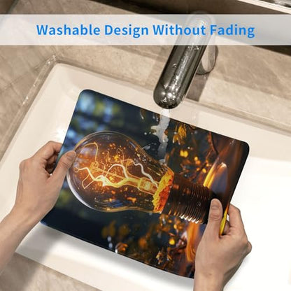 Mouse Pad Washable Mousepad with Non-Slip Rubber Base Light Bulb Mouses Mat for Laptop Desk Pad Gaming Mousepad for Office Computer Home 10x12Inch - color: Light Bulb
